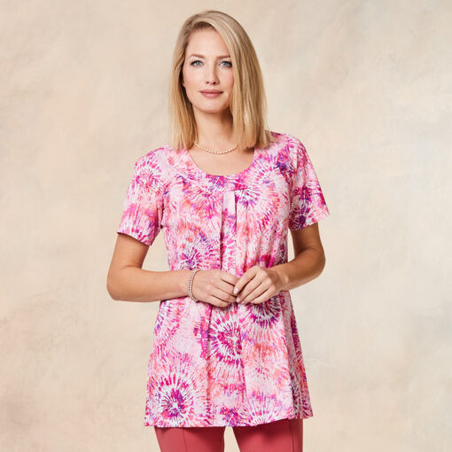 Batik-Tunika »Mina«, pink/weiß