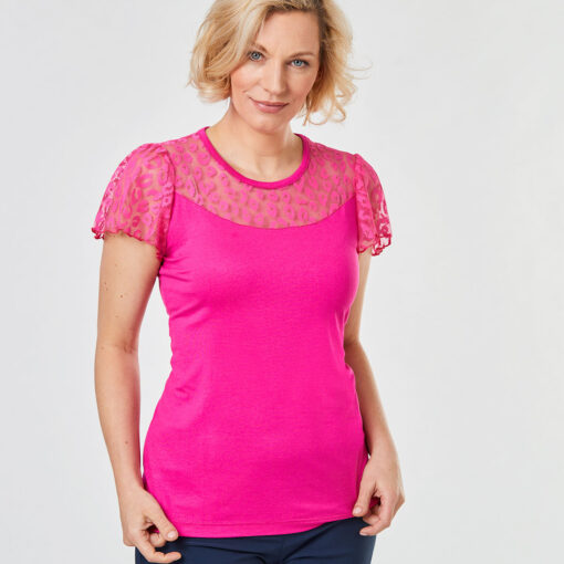Spitzenshirt »Lotti«, fuchsia