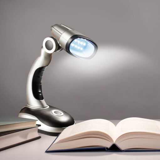 Eaxus LED- Hand- und Standlampe, silber/schwarz - Image 3