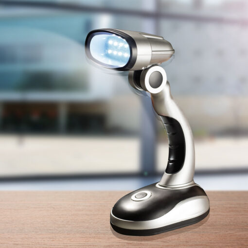 Eaxus LED- Hand- und Standlampe, silber/schwarz - Image 4