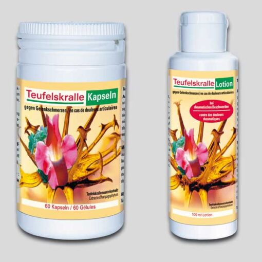Teufelskralle-Gelenknahrung, 60 Kapseln + 100 ml Lotion