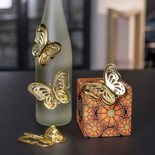 Deko-Schmetterlinge, goldfarben, 4er-Set - Image 2